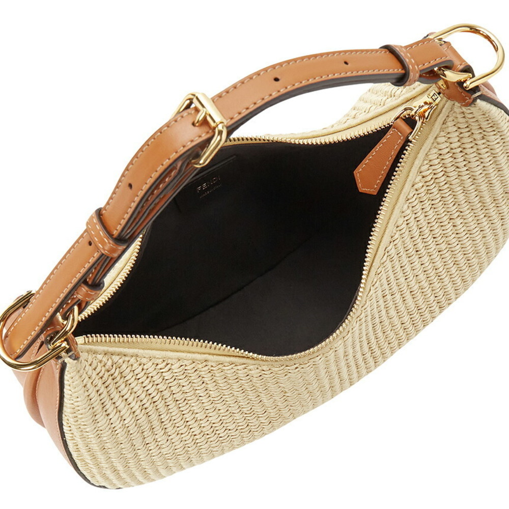 FENDI FF Jacquard Shopper Tote Shoulder Bag Brown - Picture 6 of 8
